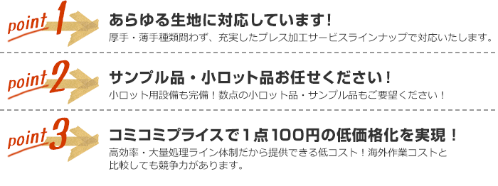 プレス加工３つのポイント